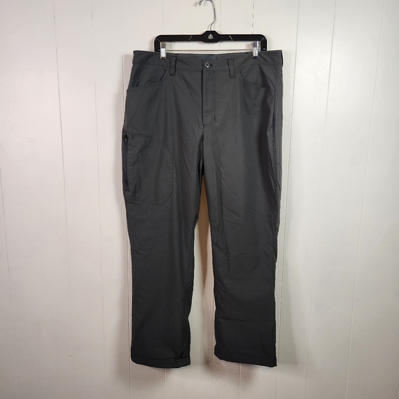 Eddie Bauer Gray Fleece Lined Tech Pants Size 38x30 Winter Outdoor Ski Hiking - Picture 3 of 12